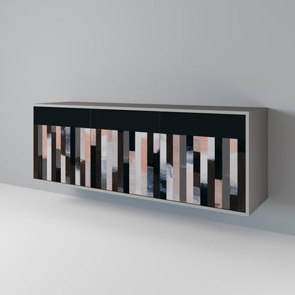 COLLAGE OF RECTANGLES 3-Door Sideboard
