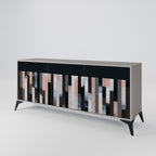 COLLAGE OF RECTANGLES 3-Door Sideboard in Grey Finish