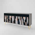COLLAGE OF RECTANGLES 3-Door Sideboard in Grey Finish