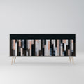 COLLAGE OF RECTANGLES 3-Door Sideboard in Grey Finish