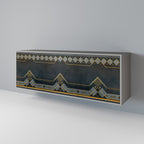 ROYAL ORDINARINESS 3-Door Sideboard in Grey Finish