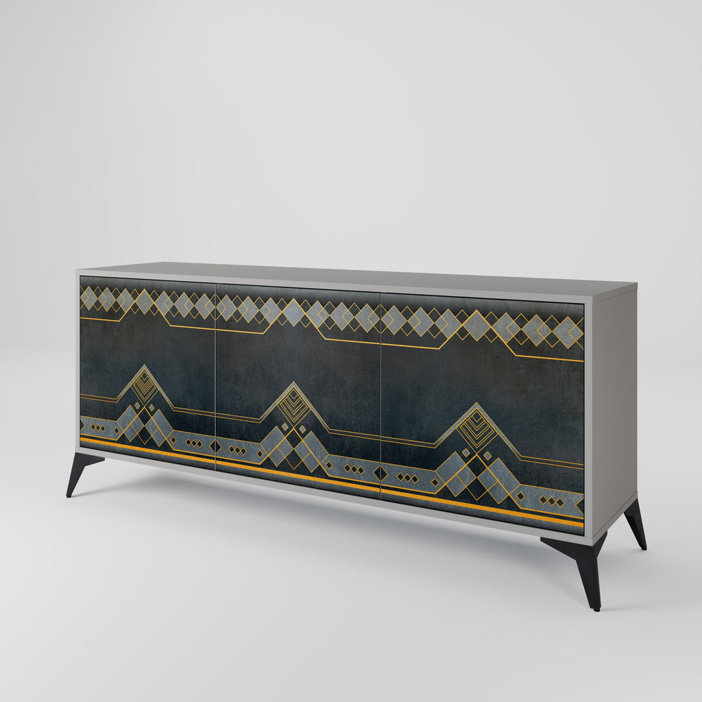 ROYAL ORDINARINESS 3-Door Sideboard in Grey Finish