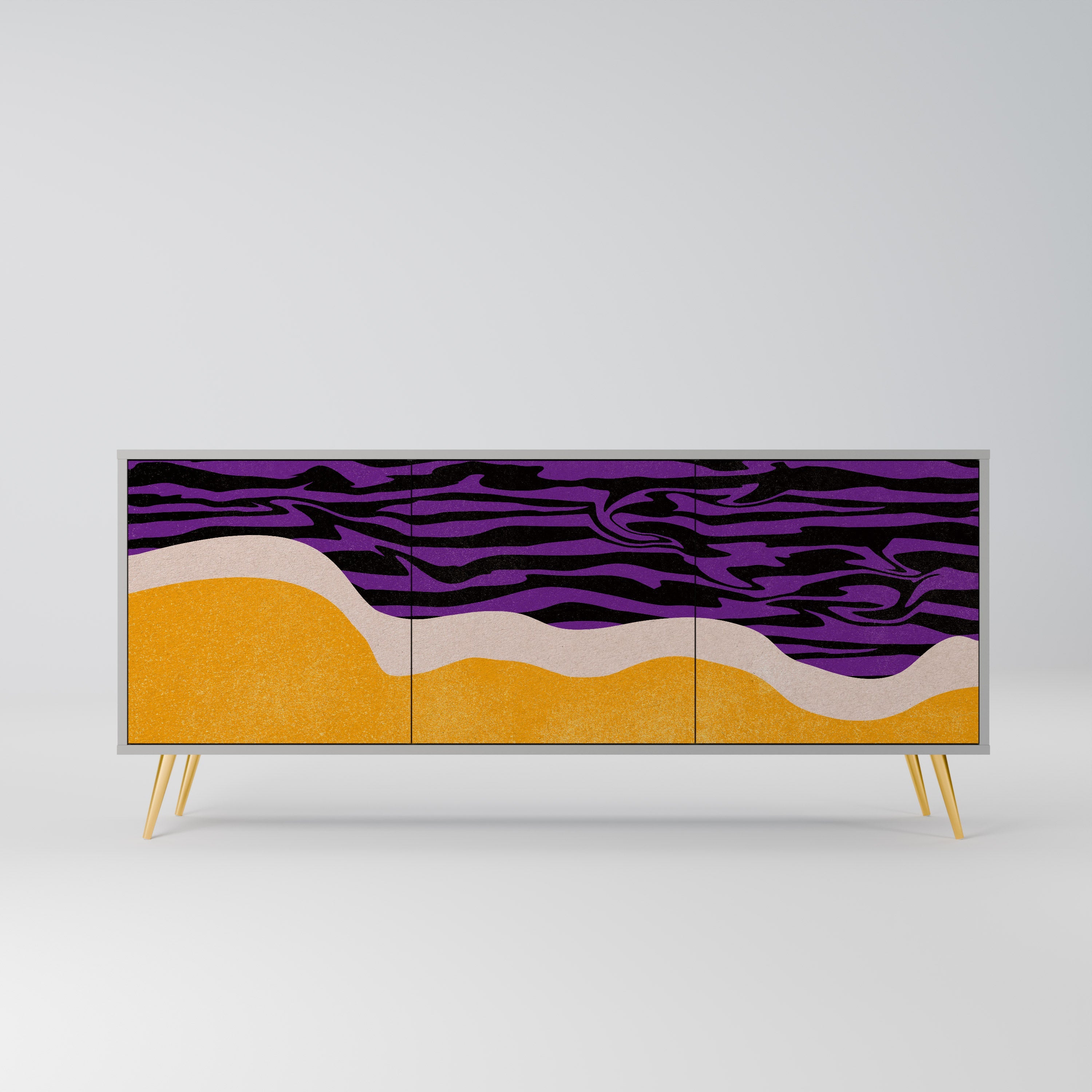 INDEPENDENT BORDER 3-Door Sideboard in Grey Finish