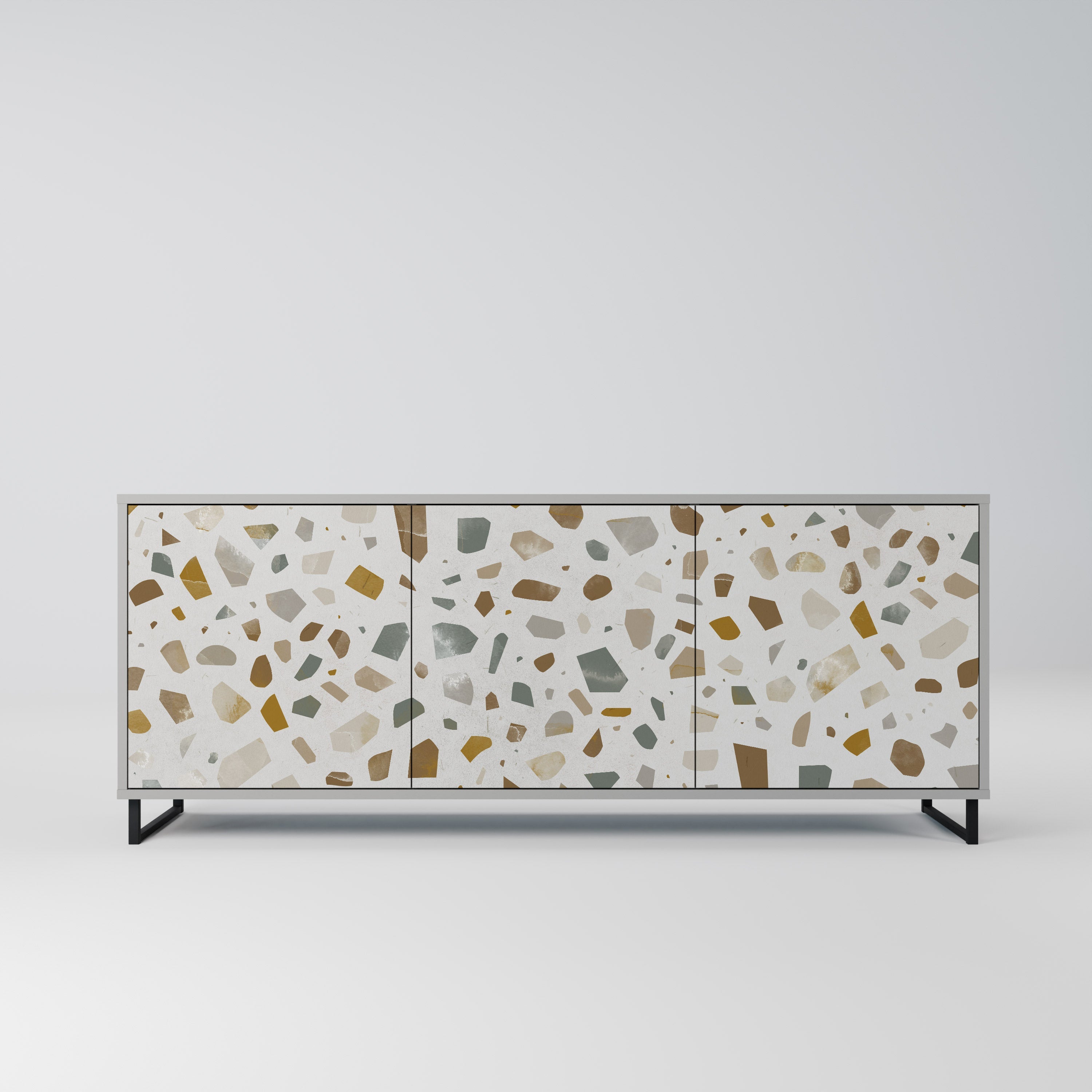 PIECES OF TOMORROW 3-Door Sideboard in Grey Finish