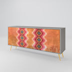 INDIAN FOLK 3-Door Sideboard in Grey Finish
