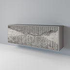 GRAIN LINES 3-Door Sideboard in Grey Finish