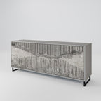 GRAIN LINES 3-Door Sideboard in Grey Finish