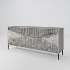 GRAIN LINES 3-Door Sideboard in Grey Finish