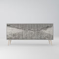 GRAIN LINES 3-Door Sideboard in Grey Finish