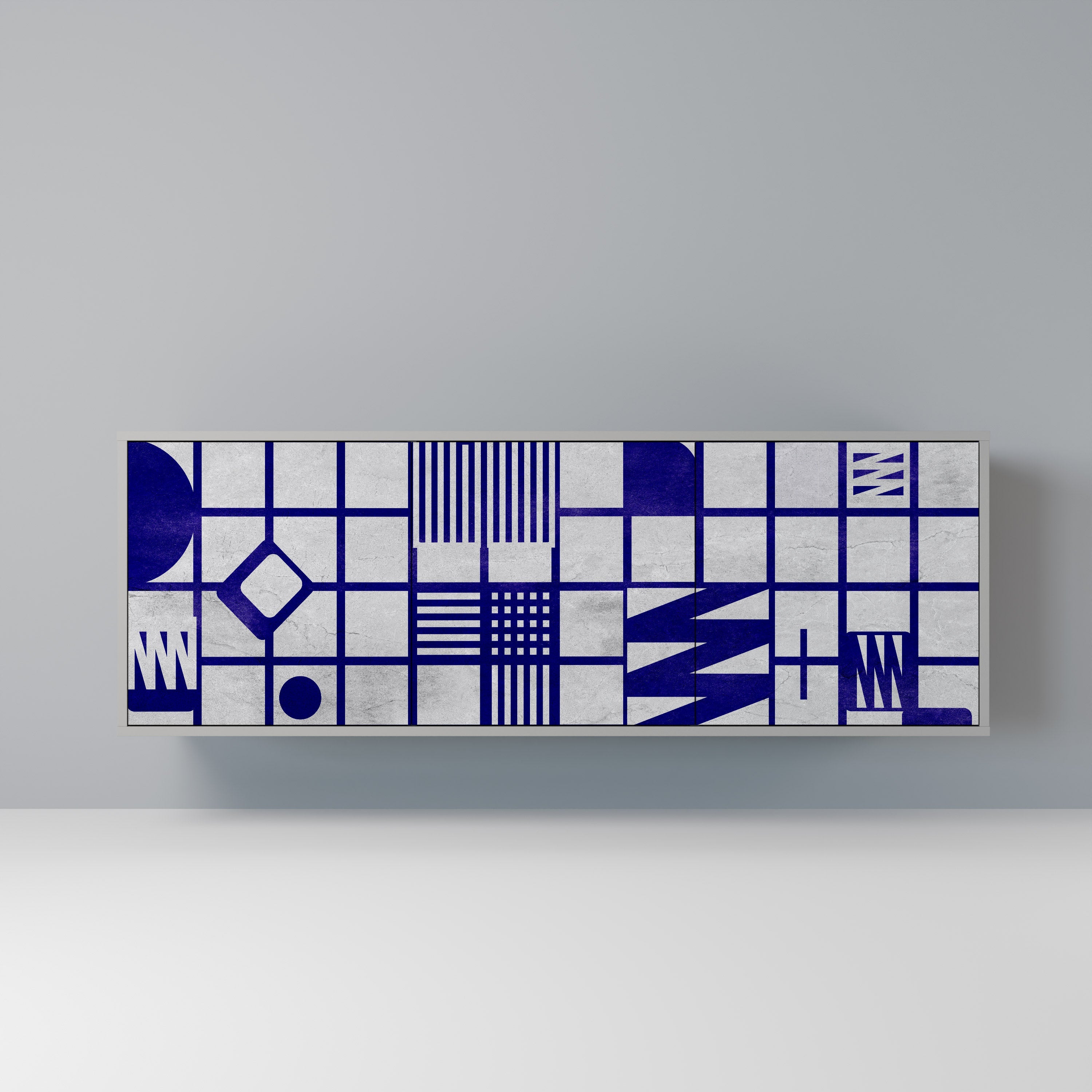 THE RIGHT PLACES 3-Door Sideboard in Grey Finish