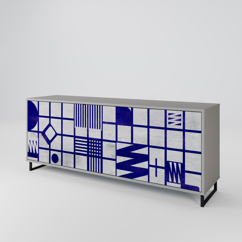 THE RIGHT PLACES 3-Door Sideboard in Grey Finish