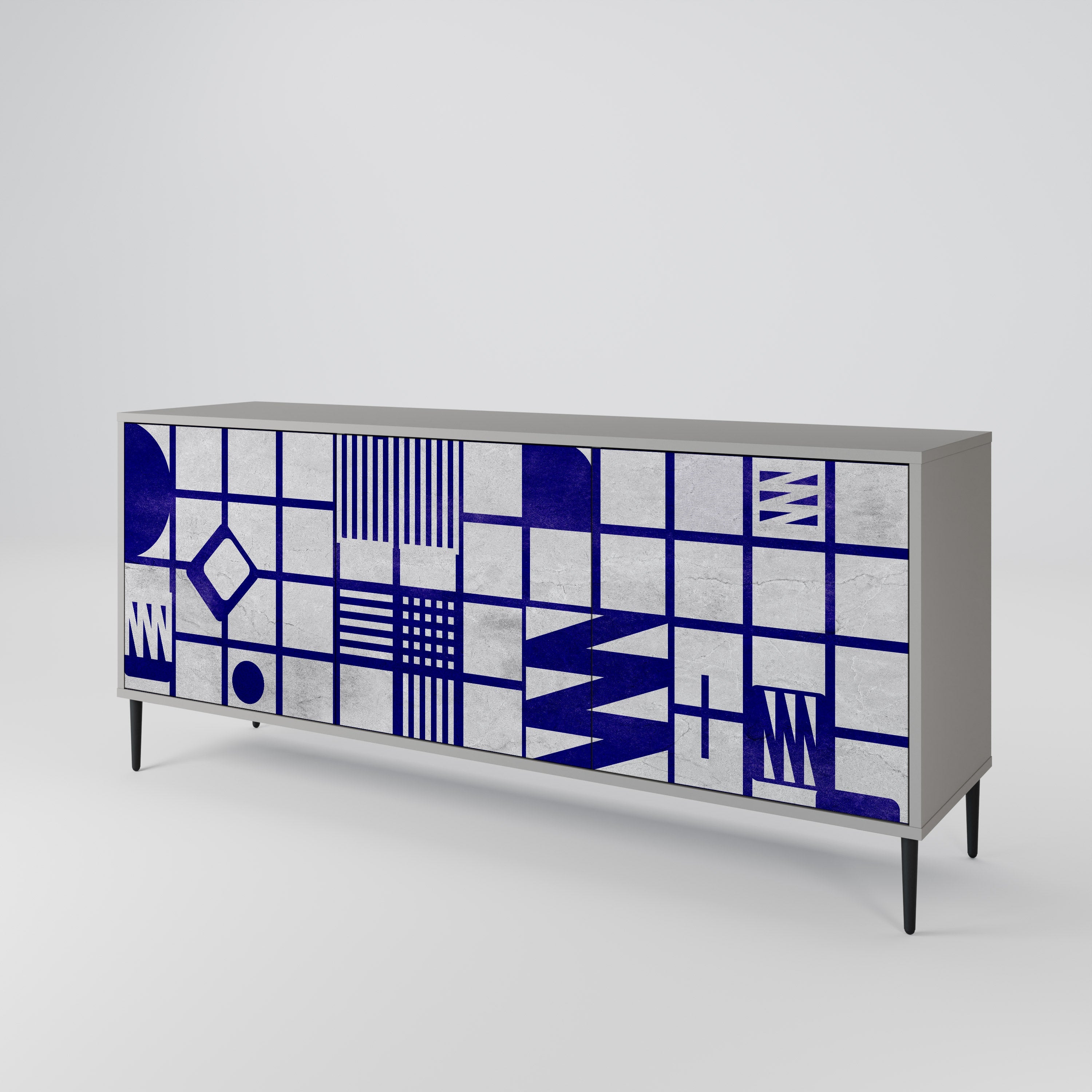 THE RIGHT PLACES 3-Door Sideboard in Grey Finish