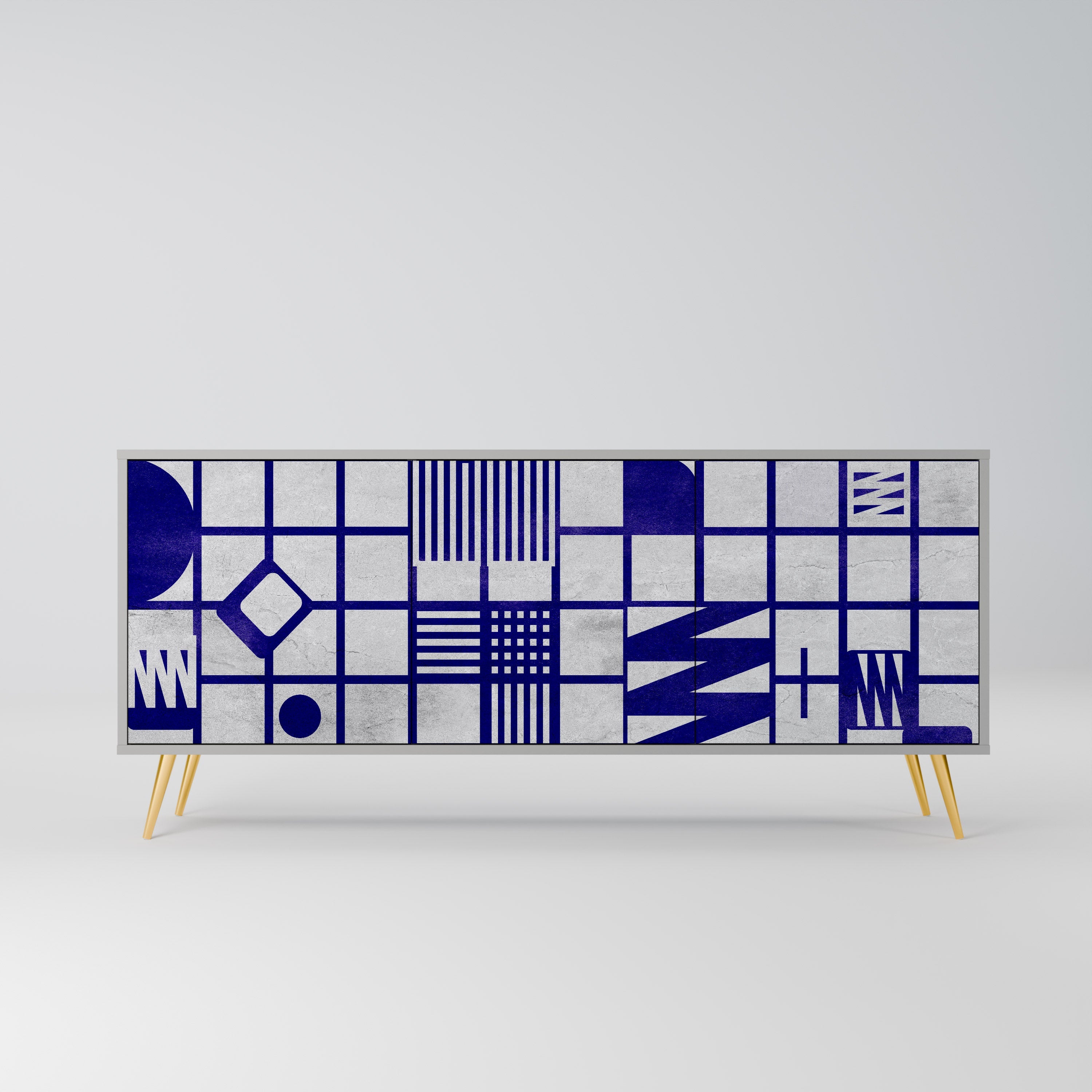 THE RIGHT PLACES 3-Door Sideboard in Grey Finish