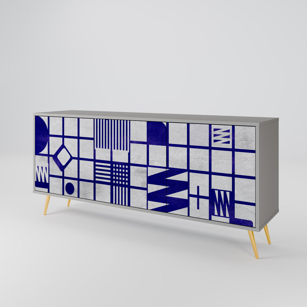 THE RIGHT PLACES 3-Door Sideboard in Grey Finish