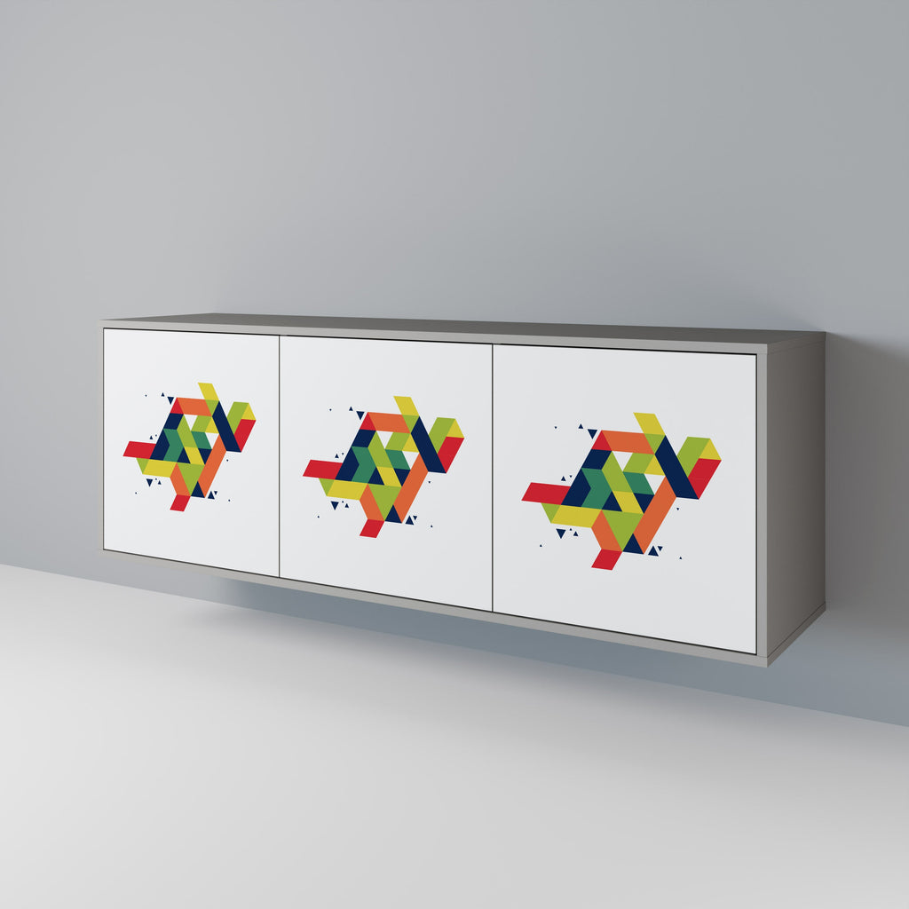 FUTURE SIGN 3-Door Sideboard in Grey Finish