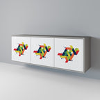 FUTURE SIGN 3-Door Sideboard in Grey Finish