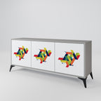 FUTURE SIGN 3-Door Sideboard in Grey Finish