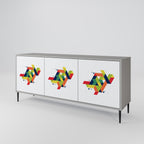FUTURE SIGN 3-Door Sideboard in Grey Finish
