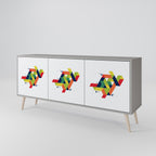 FUTURE SIGN 3-Door Sideboard in Grey Finish