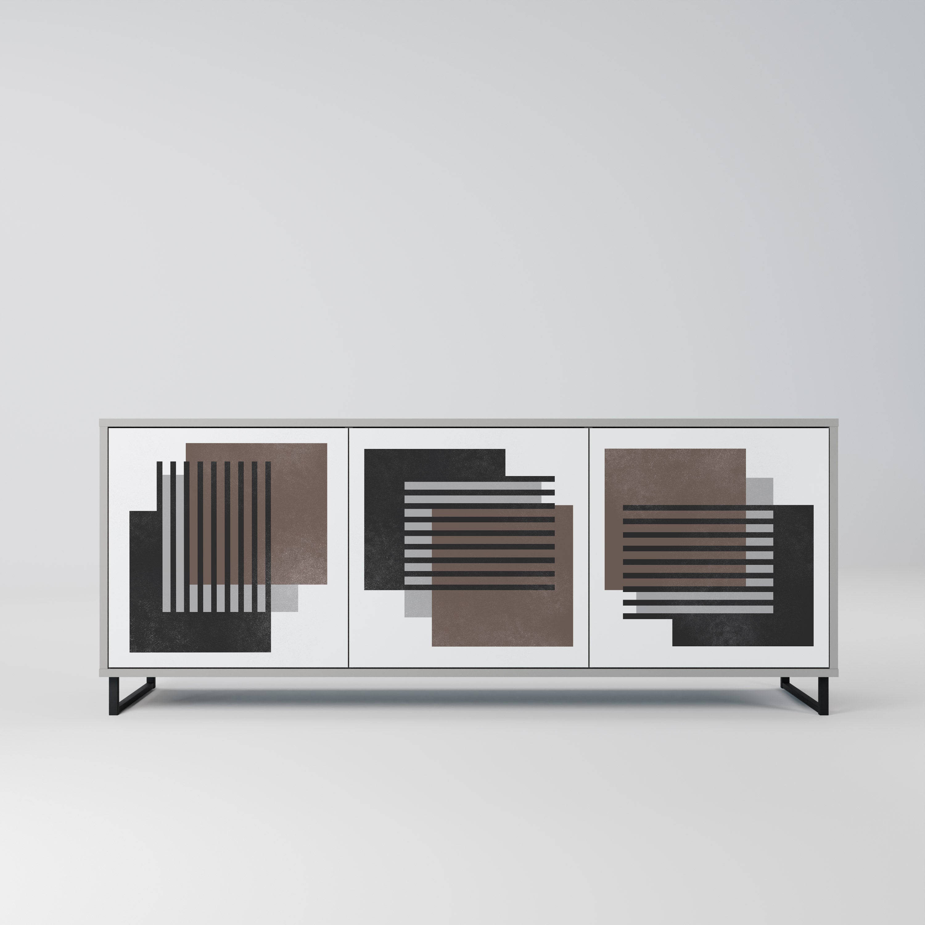 SHADOW SYNCHRONY 3-Door Sideboard in Grey Finish