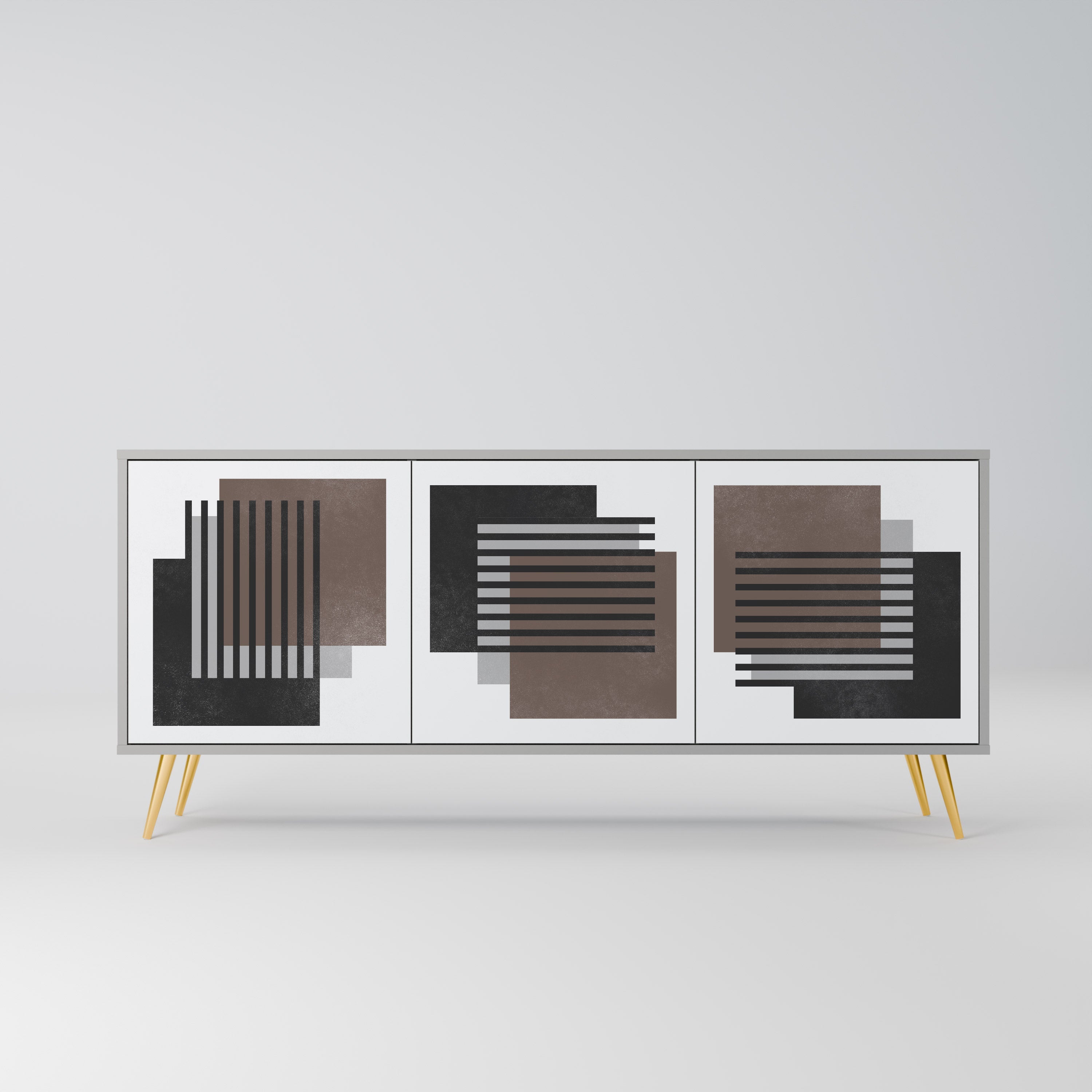 SHADOW SYNCHRONY 3-Door Sideboard in Grey Finish