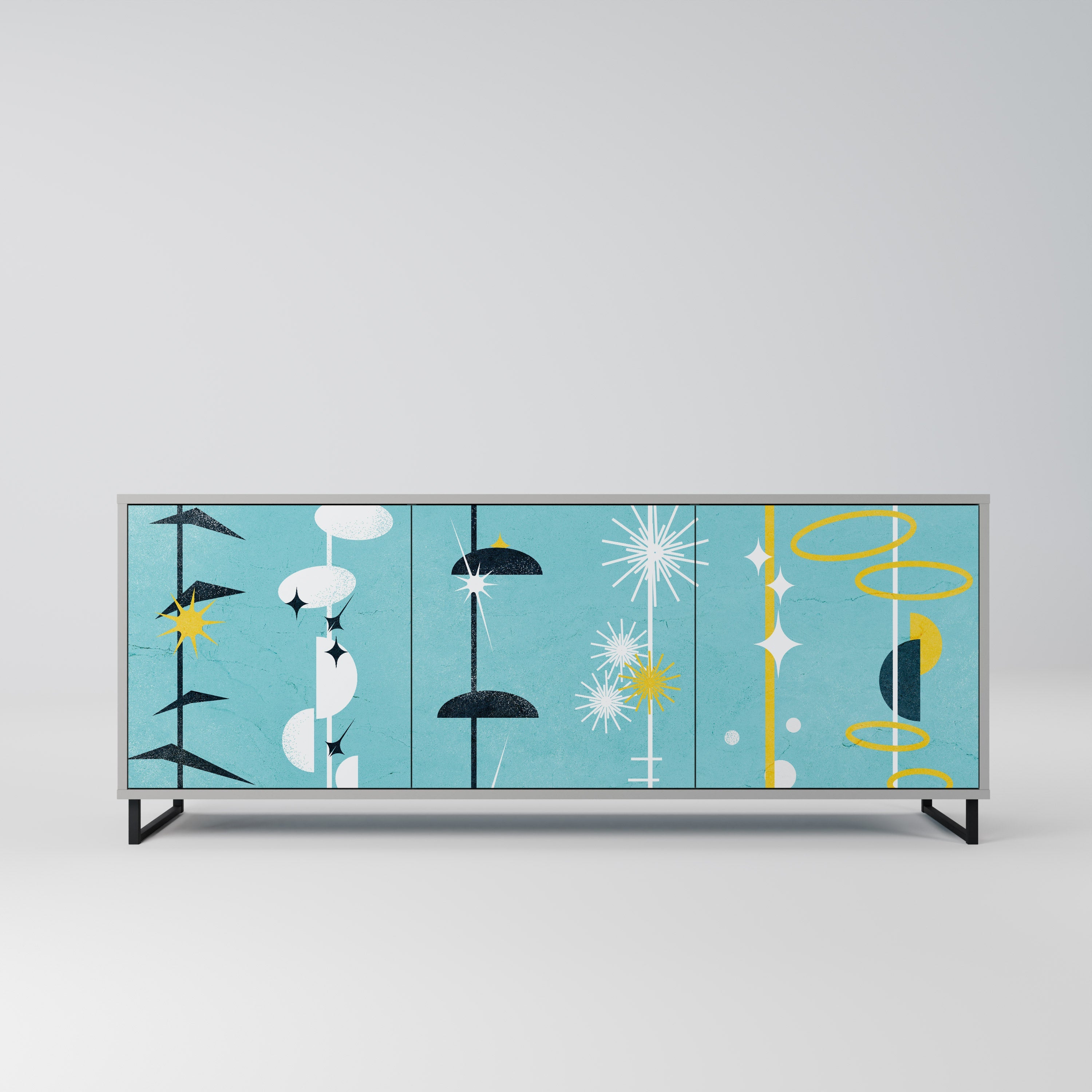 PATHS TO HAPPINESS 3-Door Sideboard in Grey Finish