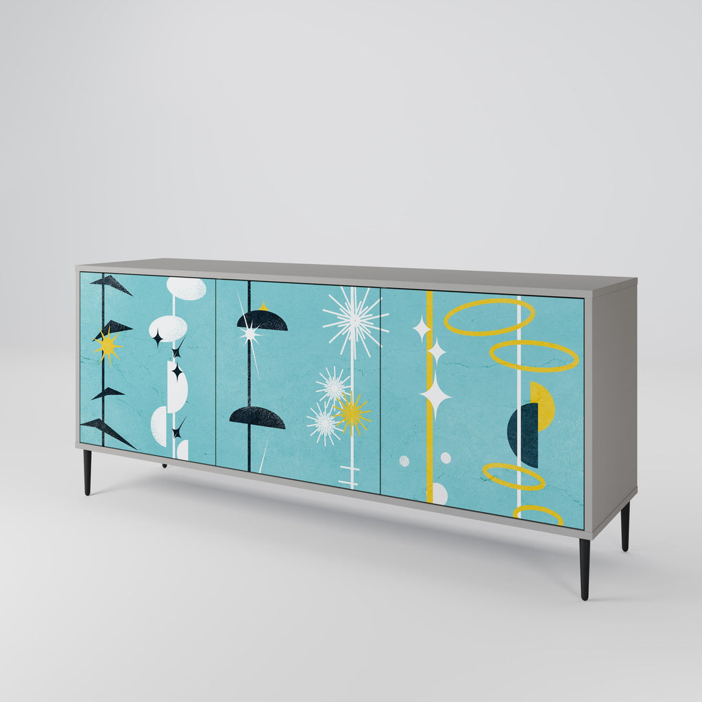 PATHS TO HAPPINESS 3-Door Sideboard in Grey Finish