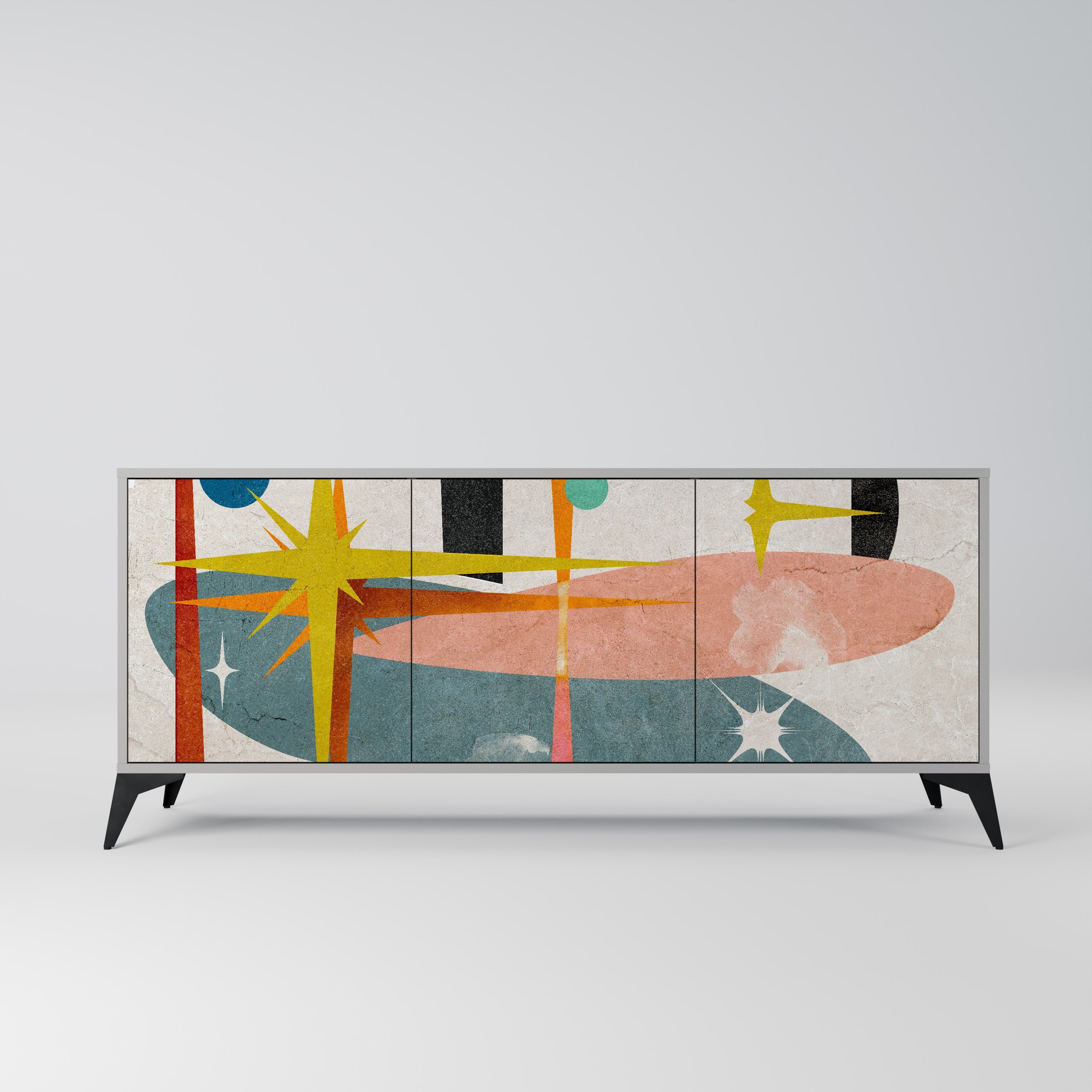 INTERSTELLAR VIBES 3-Door Sideboard in Grey Finish