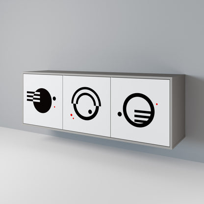 BLACK AND WHITE COMBINATION Aparador de 3 Portas