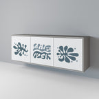 WONDERLAND VEGETATION 3-Door Sideboard in Grey Finish