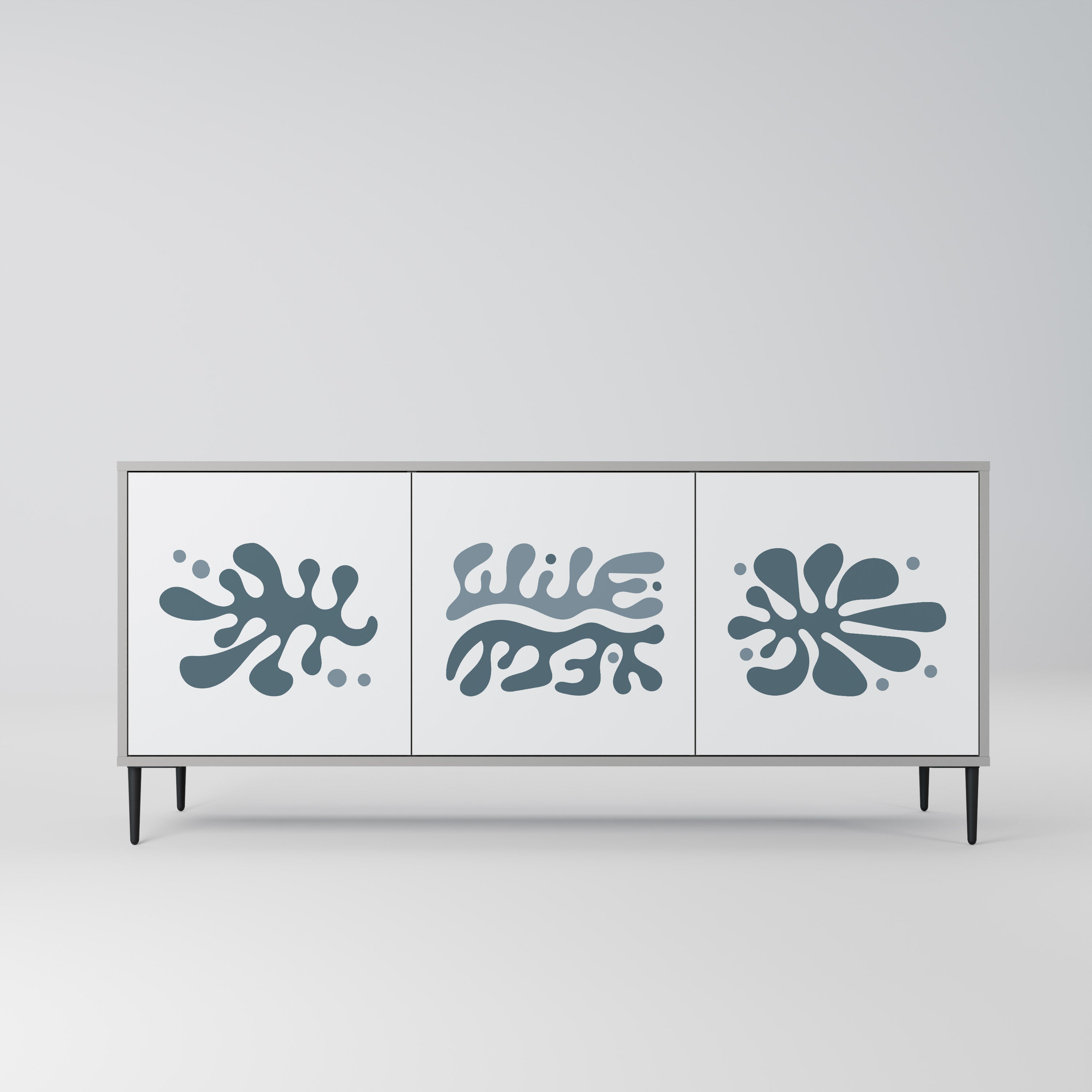 WONDERLAND VEGETATION 3-Door Sideboard in Grey Finish