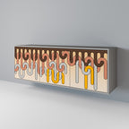 COLORFUL STRINGS Aparador de 3 Portas em Acabamento Cinzento