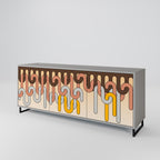 COLORFUL STRINGS Aparador de 3 Portas em Acabamento Cinzento