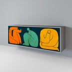 TOGETHER BUT SEPARATELY Aparador de 3 Portas em Acabamento Cinzento