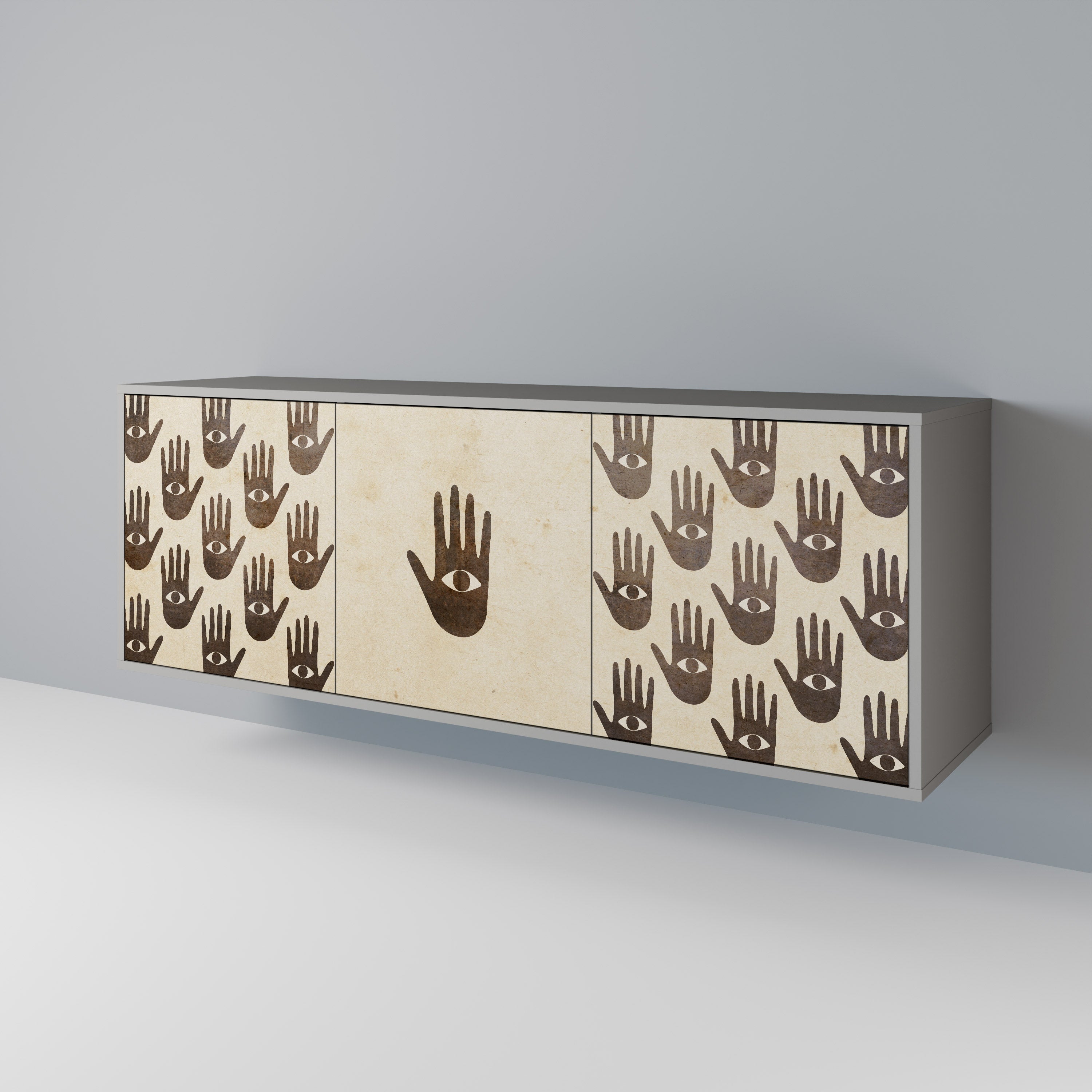 SEE MORE 3-Door Sideboard in Grey Finish