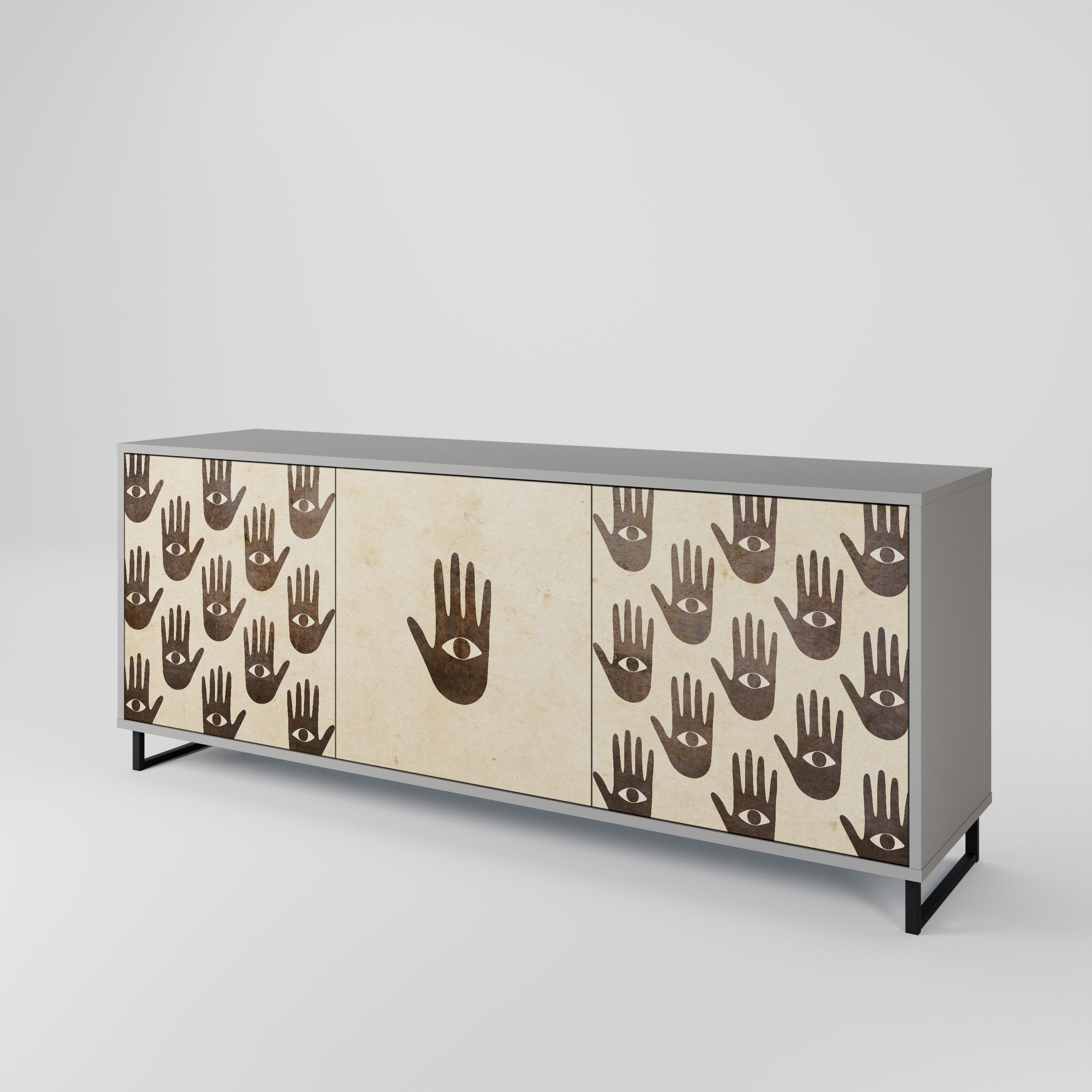SEE MORE 3-Door Sideboard in Grey Finish