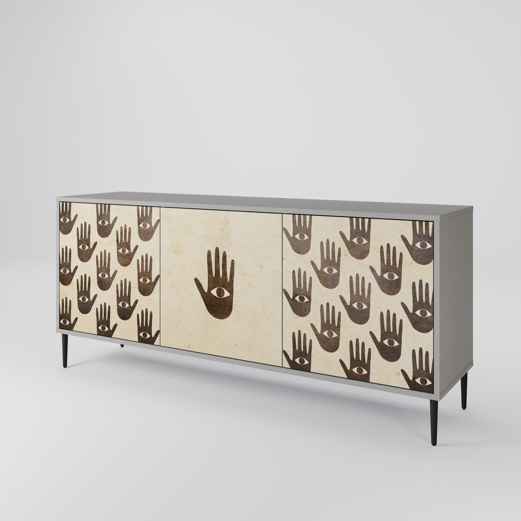 SEE MORE 3-Door Sideboard in Grey Finish