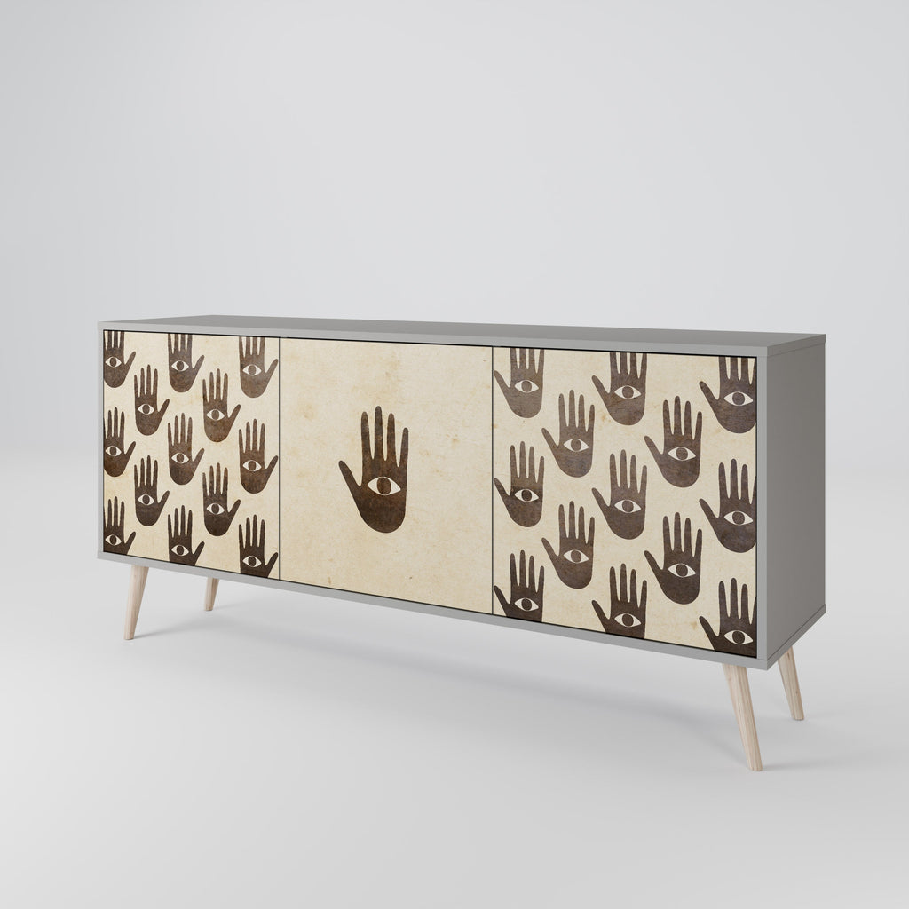 SEE MORE 3-Door Sideboard in Grey Finish