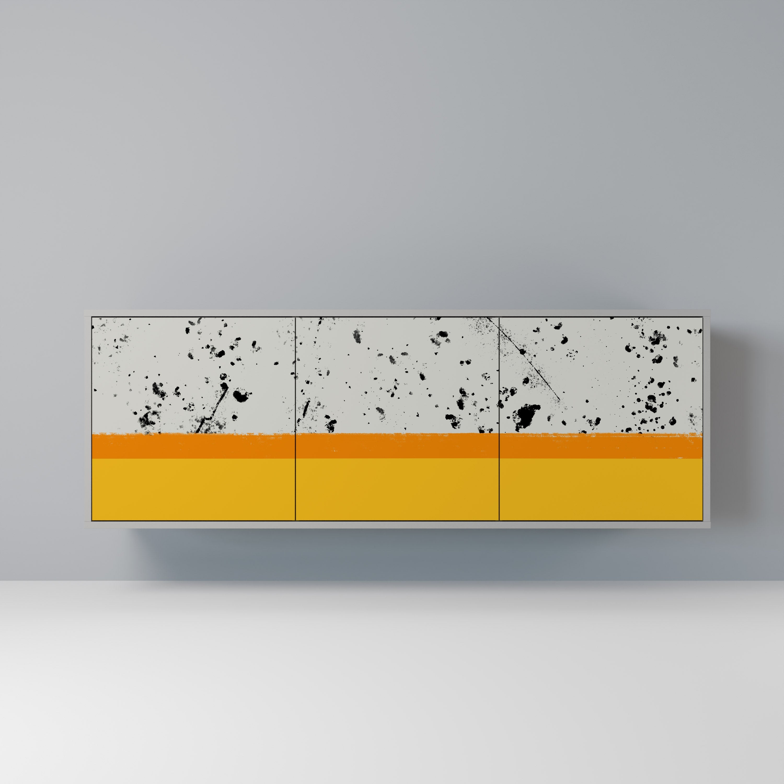 DYED BY ORANGE Aparador de 3 Portas em Acabamento Cinzento