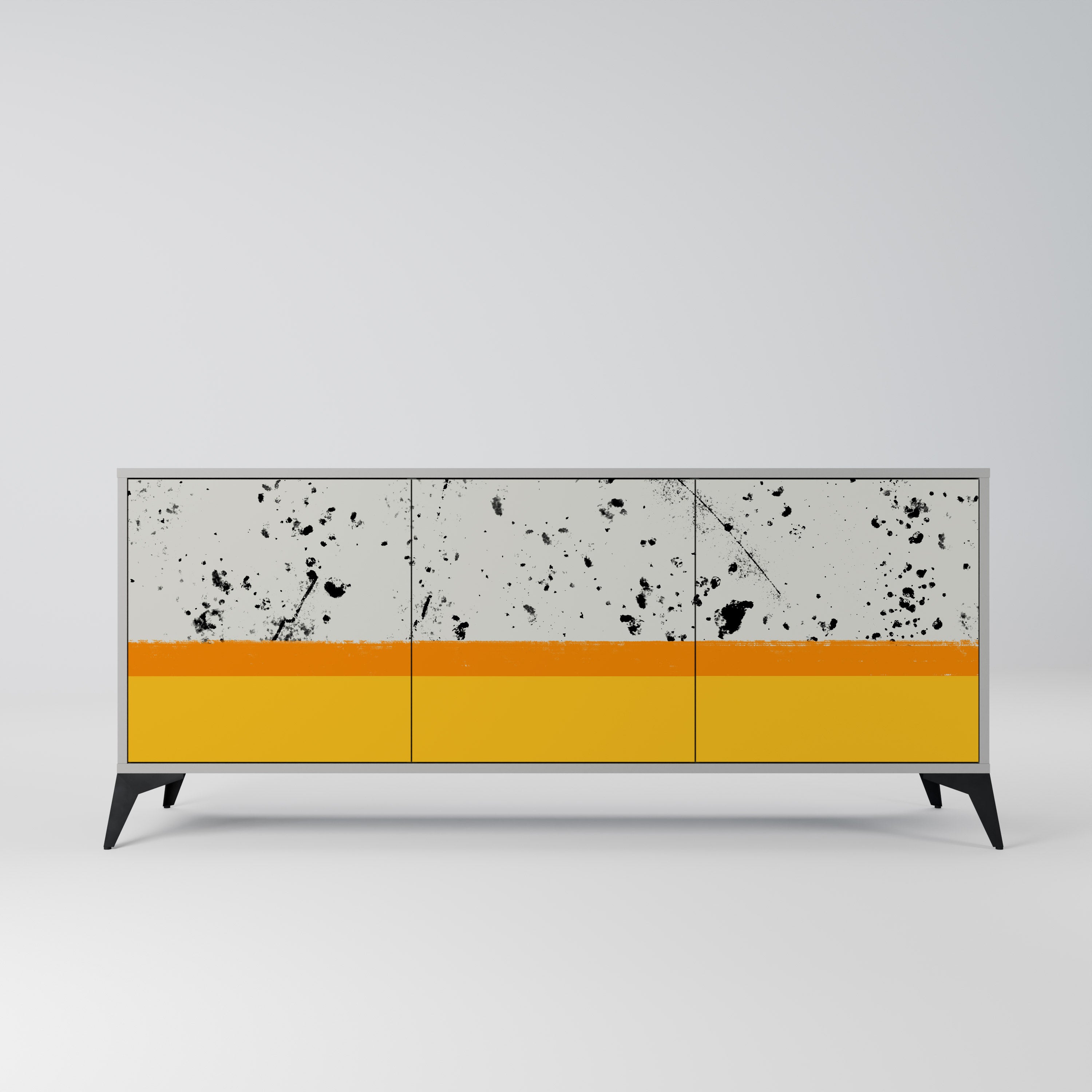 DYED BY ORANGE Aparador de 3 Portas em Acabamento Cinzento