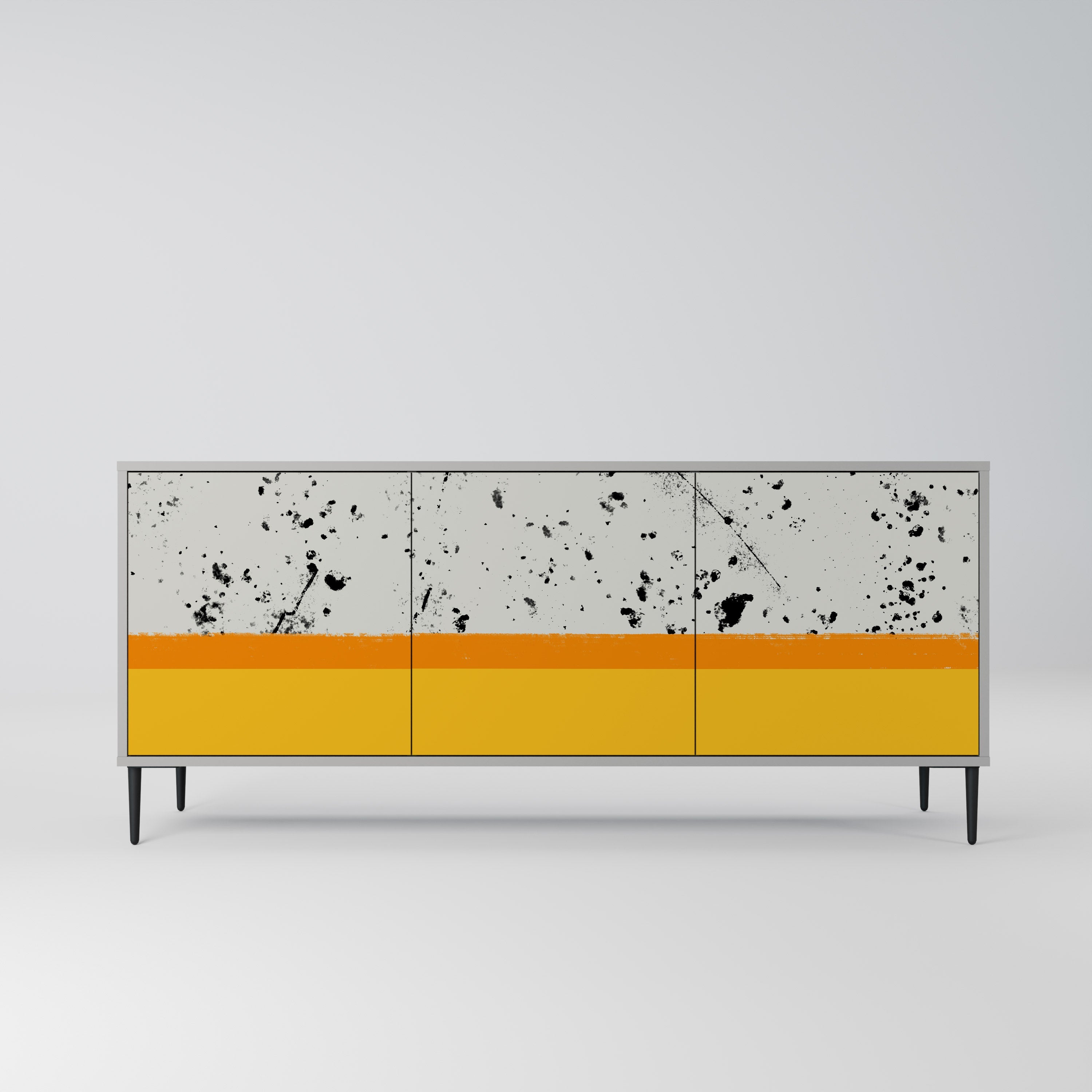 DYED BY ORANGE Aparador de 3 Portas em Acabamento Cinzento