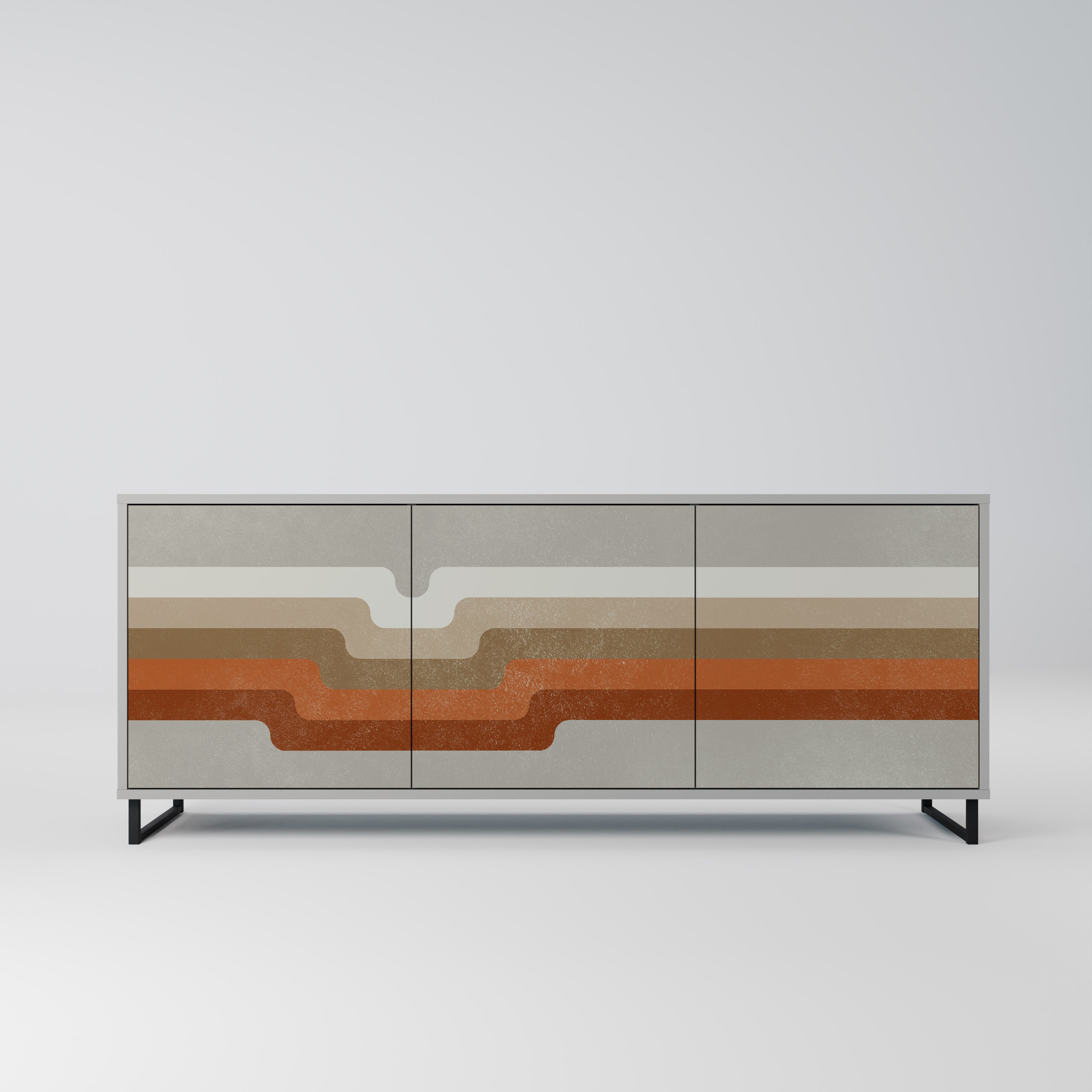 PECULIAR TRAIL Aparador de 3 Portas em Acabamento Cinzento