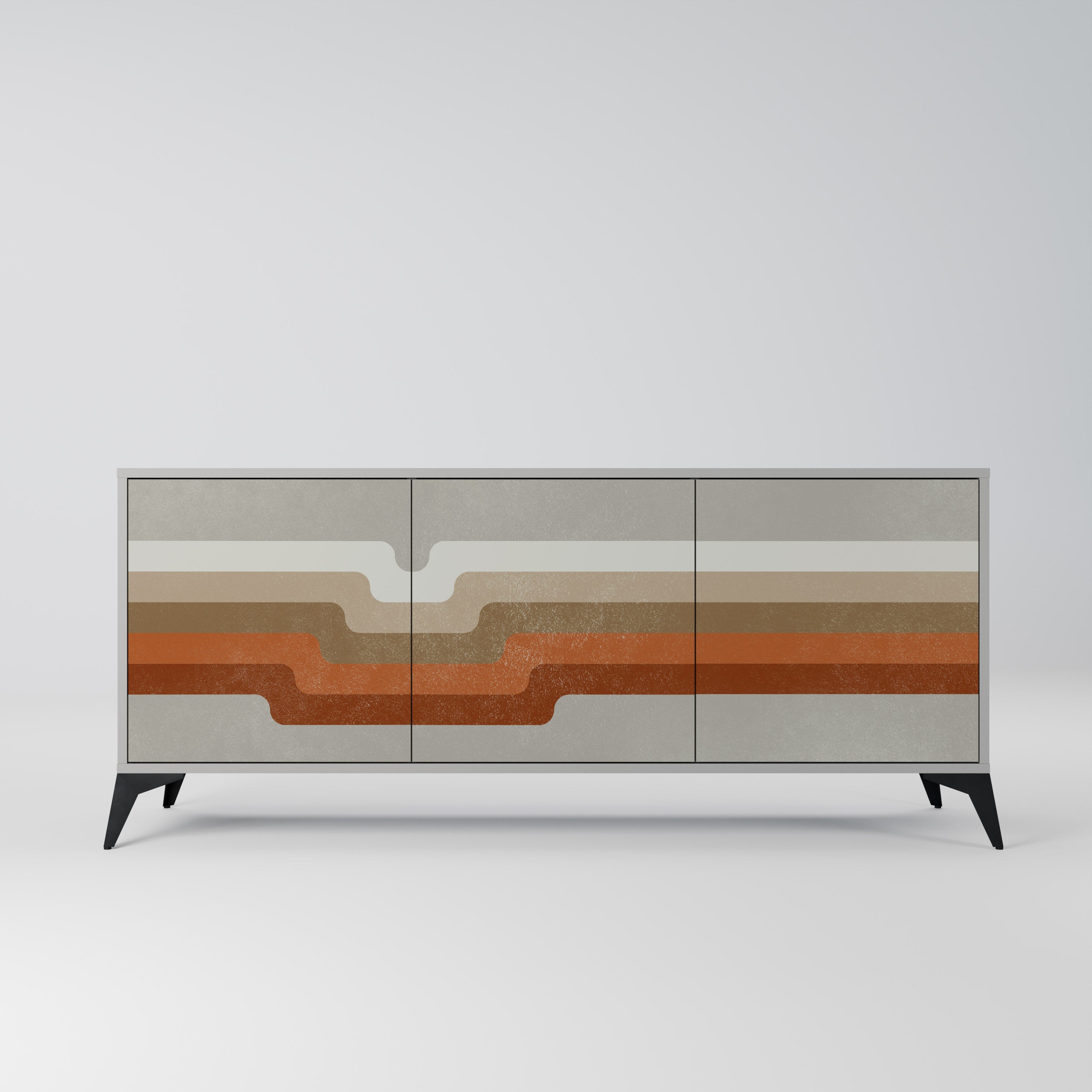 PECULIAR TRAIL Aparador de 3 Portas em Acabamento Cinzento