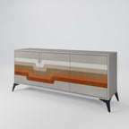 PECULIAR TRAIL Aparador de 3 Portas em Acabamento Cinzento