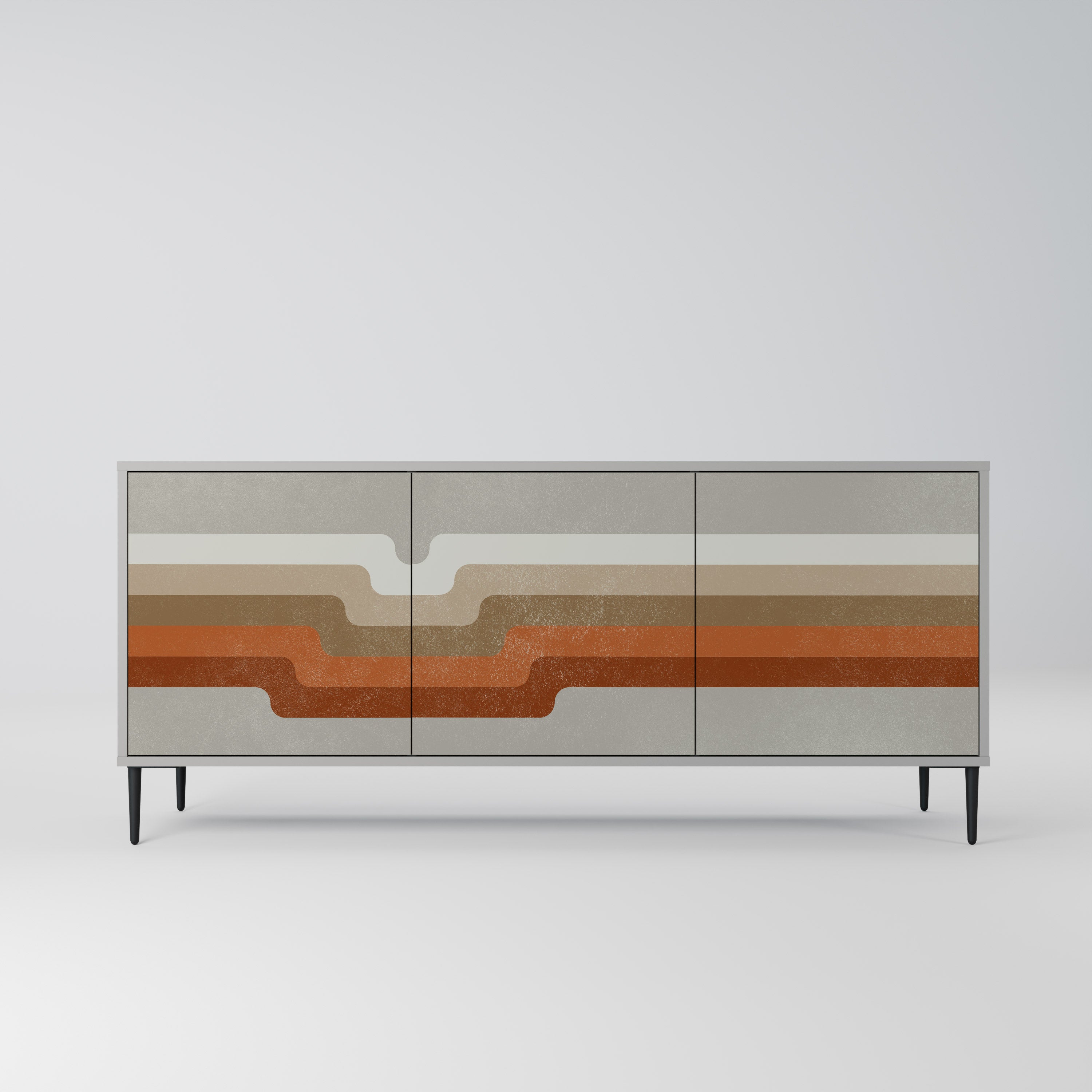 PECULIAR TRAIL Aparador de 3 Portas em Acabamento Cinzento