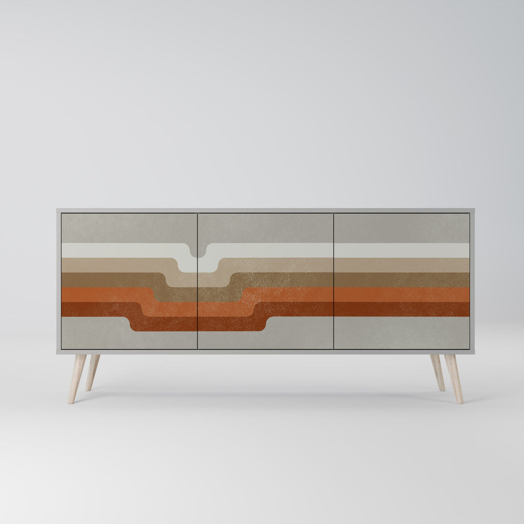 PECULIAR TRAIL Aparador de 3 Portas em Acabamento Cinzento