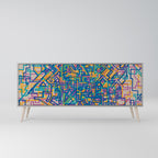 MEMORIES MAP 3-Door Sideboard in Grey Finish