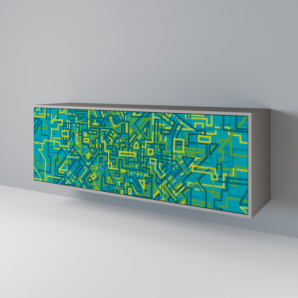 NOSTALGIC MEMORIES Aparador de 3 Portas em Acabamento Cinzento