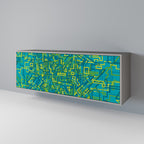 NOSTALGIC MEMORIES Aparador de 3 Portas em Acabamento Cinzento