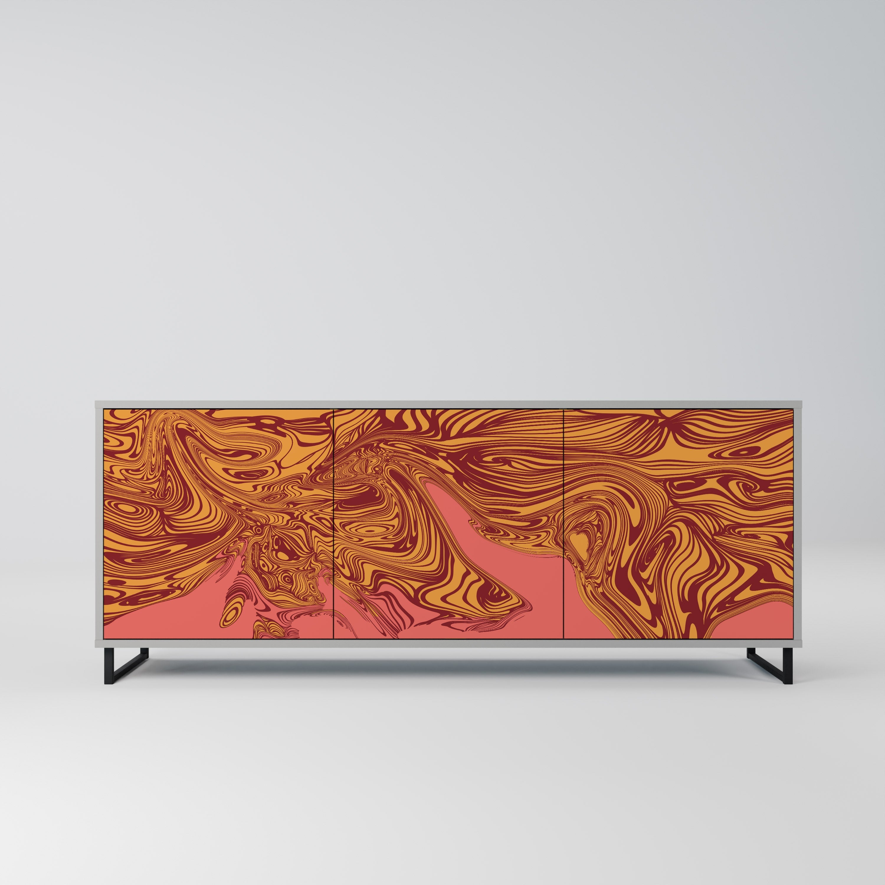 FLOATING THOUGHTS Aparador de 3 Portas em Acabamento Cinzento